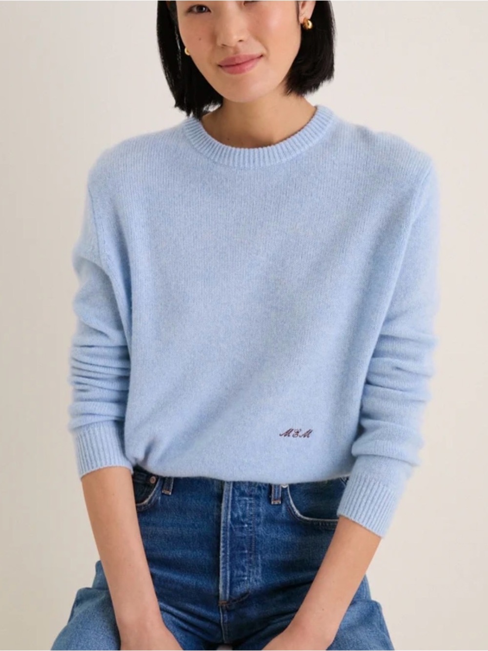 TUCKERNUCK NWOT Ice Blue Cashmere Bodie Boyfriend Crewneck size XS